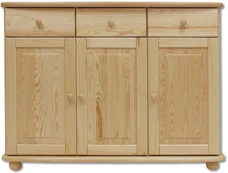 Dřevěná komoda KD143 borovice masiv 125x92x42 xm