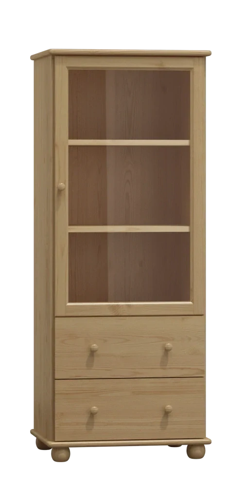 Kombinovaná vitrína MB 105 borovica masív 60x139x42 cm