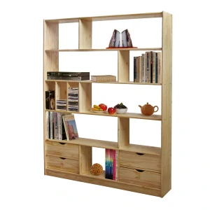 Pokojová stěna knižnica - borovice masiv