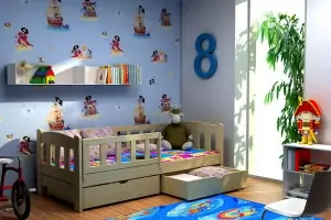 Drevená posteľ MASIV 02 90x200 cm borovica masív s úložným priestorom