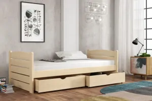 Drevená posteľ ULLA 11 80x200 cm borovica masív s úložným priestorom