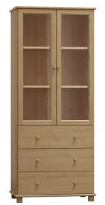 Kombinovaná vitrína MB 104 borovica masív  90x190x42 cm