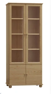Kombinovaná vitrína MB 102 borovica masív  80x190x42 cm
