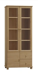 Kombinovaná vitrína MB 101 borovica masív  80x190x42 cm