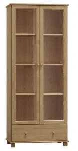 Kombinovaná vitrína MB 103 borovica masív  90x190x42 cm