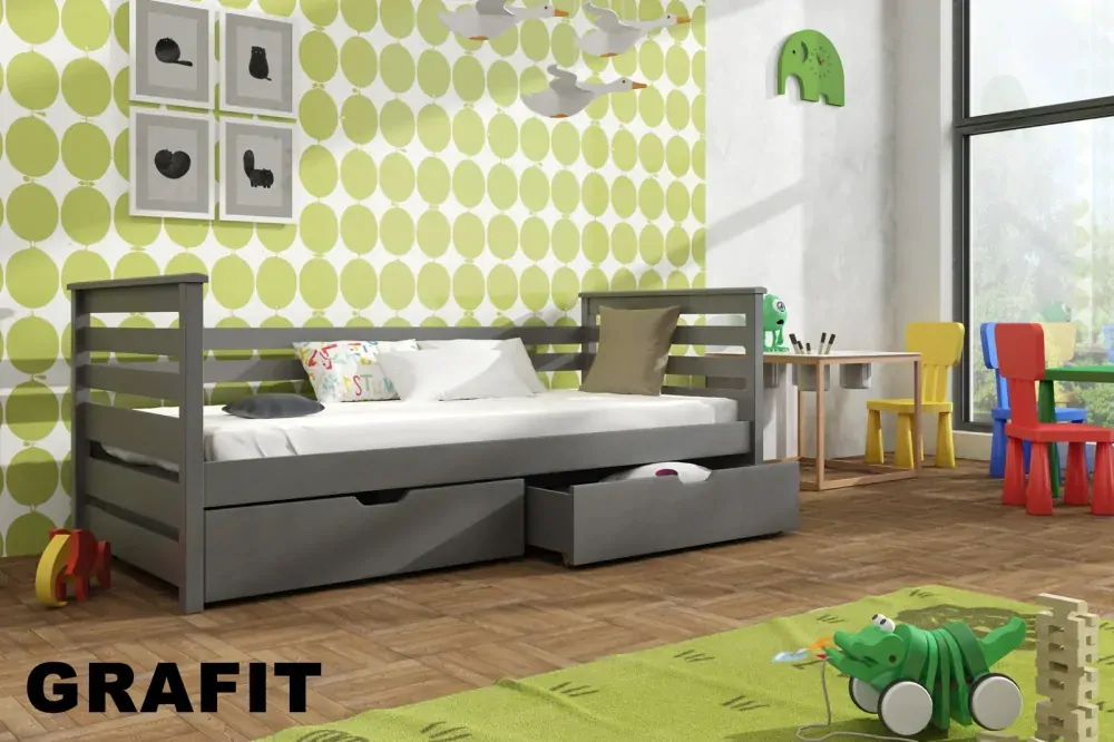 Drevená posteľ EXO 180x80cm s úložným priestorom borovica masív