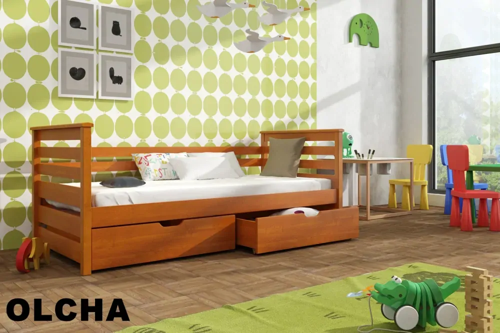 Drevená posteľ EXO 180x80cm s úložným priestorom borovica masív